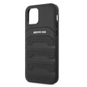 AMG AMHCP12LGSEBK iPhone 12 Pro Max 6,7" czarny/black hardcase Leather Debossed Lines