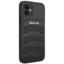 AMG AMHCP12SGSEBK iPhone 12 mini 5,4" czarny/black hardcase Leather Debossed Lines