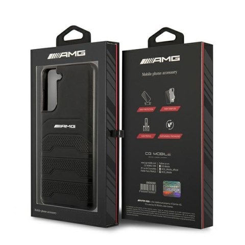 AMG AMHCS21FESGSEBK S21 FE G990 czarny/black hardcase Leather Debossed Lines