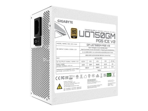 Zasilacz GIGABYTE UD750GM PG5 V2 ICE 750W - Wysoka wydajność i niezawodność od Gigabyte