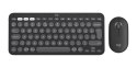 Logitech 920-012239 klawiatura Dołączona myszka Uniwersalne RF Wireless + Bluetooth QWERTY Amerykański międzynarodowy Grafitowy
