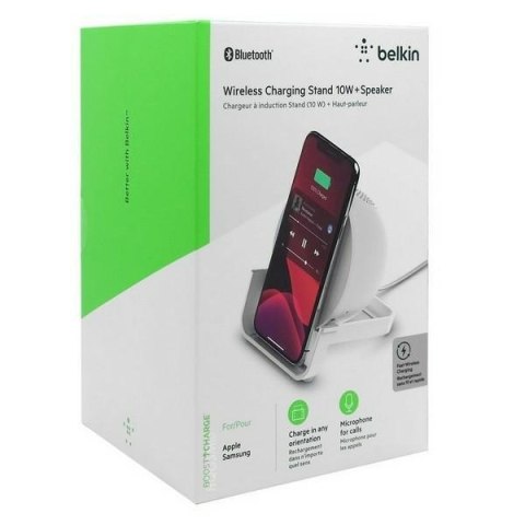 Belkin Ładowarka indukcyjna+głośnik 10W biały/white AUF001VFWH