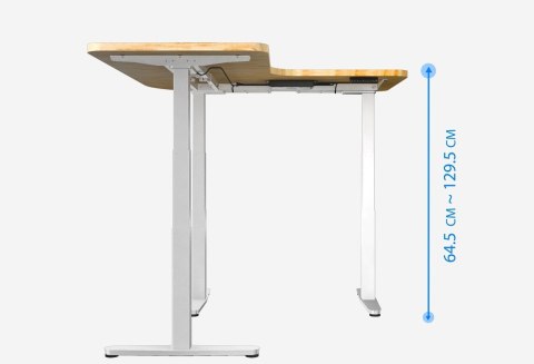 Wyposażenie ramy biurka w potrójny silnik elektryczny o udźwigu 150 kg w kształcie litery L