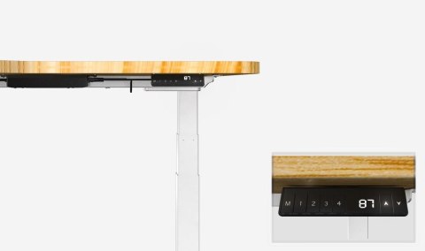 Wyposażenie ramy biurka w potrójny silnik elektryczny o udźwigu 150 kg w kształcie litery L