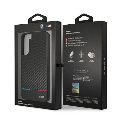 Etui hardcase BMW BMHCS22MPUCARTCBK S22+ S906 black/czarny M Collection Triangles