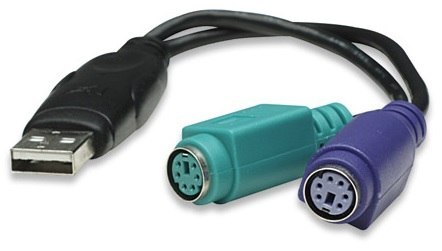 Adapter MANHATTAN USB Typ A - 2x PS/2 179027 USB - PS/2