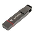 Verbatim USB flash disk, USB C a USB 3.2 Gen 1, 128GB, Dual QuickStick, szary, 32040, USB C, z oczkiem na brelok