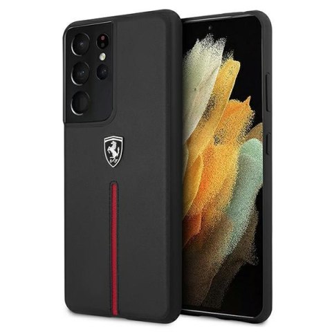 Ferrari FEOSIHCS21LBK S21 Ultra G998 czarny/black hardcase Off Track Leather Nylon Stripe