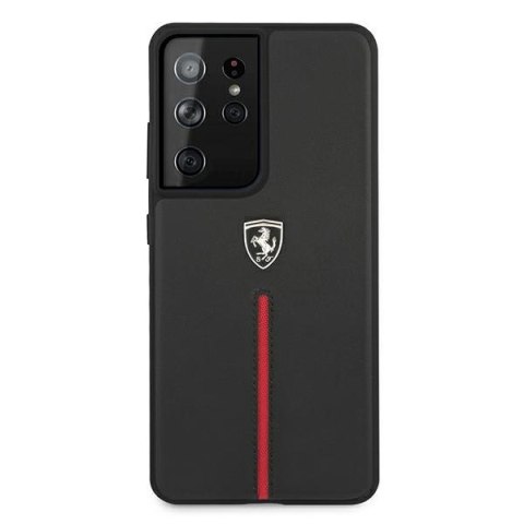 Ferrari FEOSIHCS21LBK S21 Ultra G998 czarny/black hardcase Off Track Leather Nylon Stripe