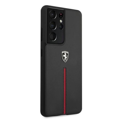 Ferrari FEOSIHCS21LBK S21 Ultra G998 czarny/black hardcase Off Track Leather Nylon Stripe