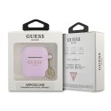Guess GUA2LSC4EU AirPods cover fioletowy/purple Silicone Charm 4G Collection