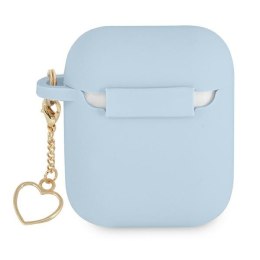 Guess GUA2LSCHSB AirPods cover niebieski/blue Silicone Charm Heart Collection