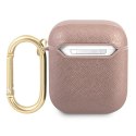 Guess GUA2SASMP AirPods cover różowy/pink Saffiano Script Metal Collection