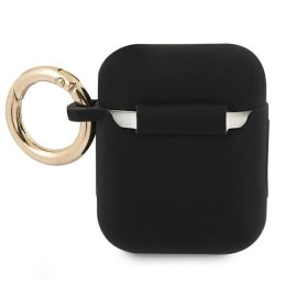 Guess GUA2SSSK AirPods cover czarny/black Silicone Vintage Script