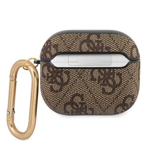 Guess GUA34GSMW AirPods 3 cover brązowy/brown 4G Script Metal Collection