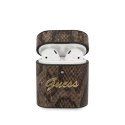 Guess GUACA2PUSNSMLBR AirPods cover brązowy/brown Python Collection