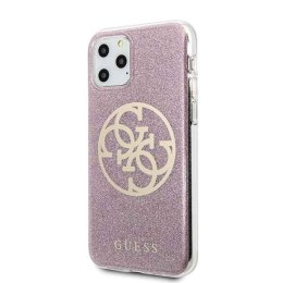 Guess GUHCN58PCUGLPI iPhone 11 Pro różowy/pink hard case 4G Circle Glitter