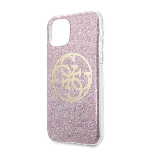 Guess GUHCN58PCUGLPI iPhone 11 Pro różowy/pink hard case 4G Circle Glitter