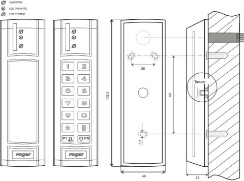 Kontroler dostępu ROGER PR312EM-BK-G