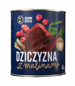 JOHN DOG Berry Adult Dziczyzna z malinami - mokra karma dla psa - 800 g