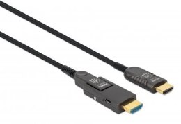 MANHATTAN High Speed Aktywny Kabel Światłowodowy z Odłączanym Złączem 4K@60Hz UHD, HDMI Męski na Micro HDMI Męski (Typ D) i Odłą