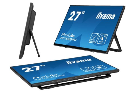 Monitor IIYAMA T2755QSC-B1 27inch LCD Dotykowy Pojemnościowy Bezramkowy Ekran dotykowy 2560x1440 panel IPS