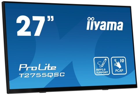 Monitor IIYAMA T2755QSC-B1 27inch LCD Dotykowy Pojemnościowy Bezramkowy Ekran dotykowy 2560x1440 panel IPS