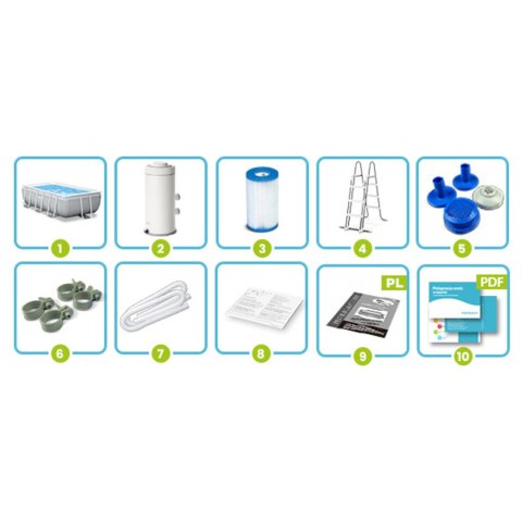 Basen ogrodowy stelażowy 400 x 200 x 100 cm zestaw 4w1 INTEX 26788