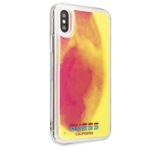 Guess GUHCPXGLCPI iPhone X/Xs różowy /pink hard case California Glow in the dark