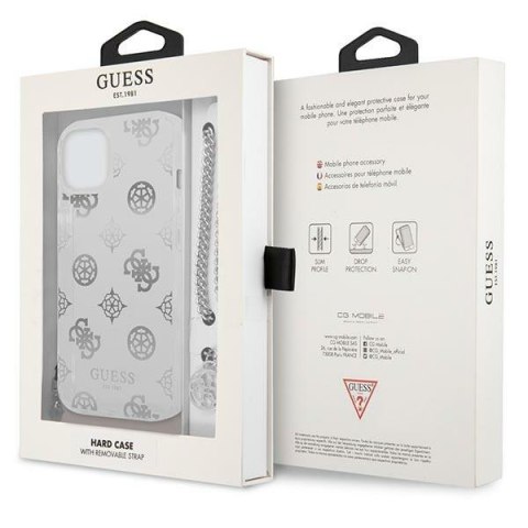 Guess GUHCP13SKSPESI iPhone 13 mini 5,4" srebrny/silver hardcase Peony Chain Collection