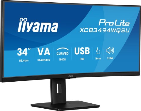 Monitor iiyama XCB3494WQSU-B1 34" - Płaski ekran - 86,4 cm