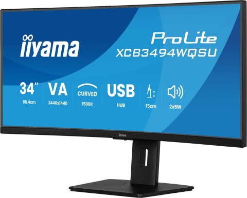 Monitor iiyama XCB3494WQSU-B1 34" - Płaski ekran - 86,4 cm