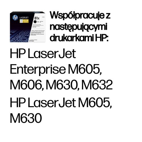 HP Oryginalny wkład laserowy 81X LaserJet, czarny XL