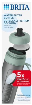 Butelka filtrująca Brita Active + 5 filtrów MicroDisc (pastelowa zieleń)