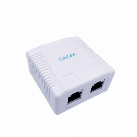 Gniazdo natynkowe Gembird FTP dwuportowe kat. 6A białe