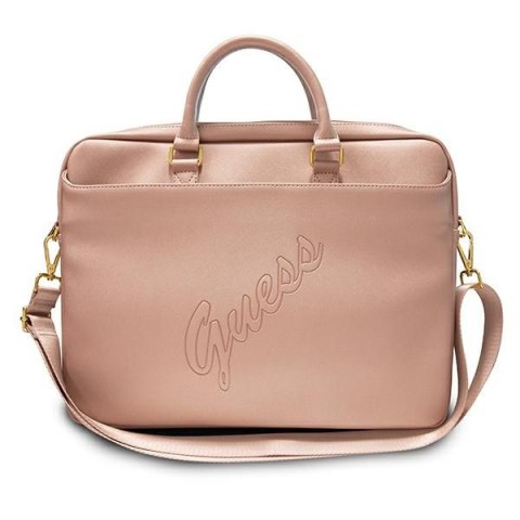 Guess Torba GUCB15PUSASPI 16" różowy/pink Saffiano Script