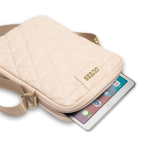 Guess Torba GUTB10QLPK 10" różowa/pink Quilted Tablet Bag