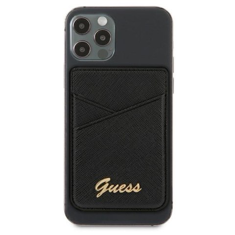 Guess Wallet Card Slot GUWMSSASLBK MagSafe Saffiano czarny/black