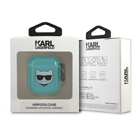 Karl Lagerfeld KLA2UCHFL AirPods cover niebieski/blue Choupette