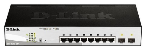 D-Link DGS-1210-08P Zarządzany L2 Gigabit Ethernet (10/100/1000) Obsługa PoE Czarny