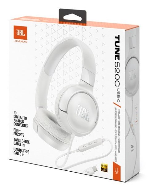 Słuchawki przewodowe JBL Tune 520 USB-C Biały