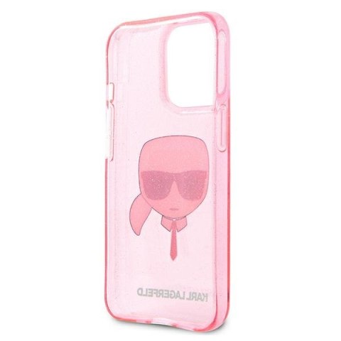 Karl Lagerfeld KLHCP13LKHTUGLP iPhone 13 Pro / 13 6,1" różowy/pink hardcase Glitter Karl`s Head
