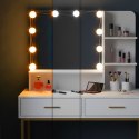 Duża toaletka kosmetyczna z lustrem i oświetleniem LED 3 barwy półki szuflady ModernHome