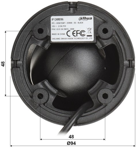 Kamera IP DAHUA IPC-HDW1530T-0280B-S6-BLACK Czarny