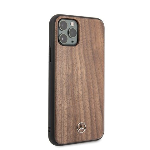Mercedes MEHCN58VWOLB iPhone 11 Pro hard case brązowy/brown Wood Line Walnut