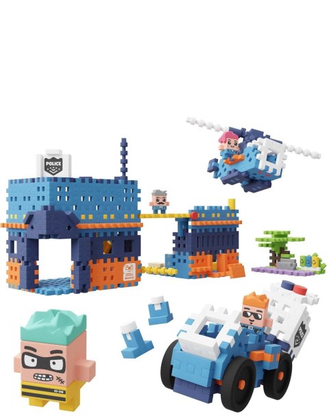 MARIOINEX Klocki Mini Waffle City Posterunek policji, 280 elementów
