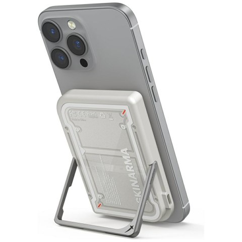 Powerbank Skinarma Nexus Mecha Magnetic Kick-Stand 5000mAh 20W PD USB-C MagSafe jasno szary