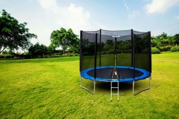 Trampolina ogrodowa z siatką zewnętrzną o średnicy 10 ft 304-312 cm + drabinka