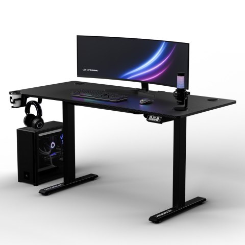 ULTRADESK Biurko dla gracza LEVEL V2, 140x68cm, 72-117cm, elektycznie regulowany