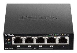 D-Link DGS-1005P/E łącza sieciowe Nie zarządzany Gigabit Ethernet (10/100/1000) Obsługa PoE Czarny